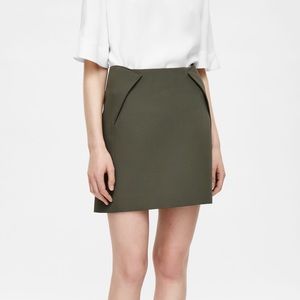 COS Army Green A-Line Short Skirt